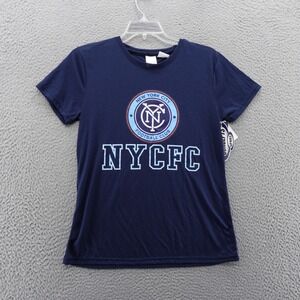NYCFC Concepts‎ Sport Soccer Tee Shirt Medium Blue Womens Short Sleeve NWT